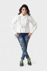 HAARLEM Women KUZE 11109 Leather Jacket White